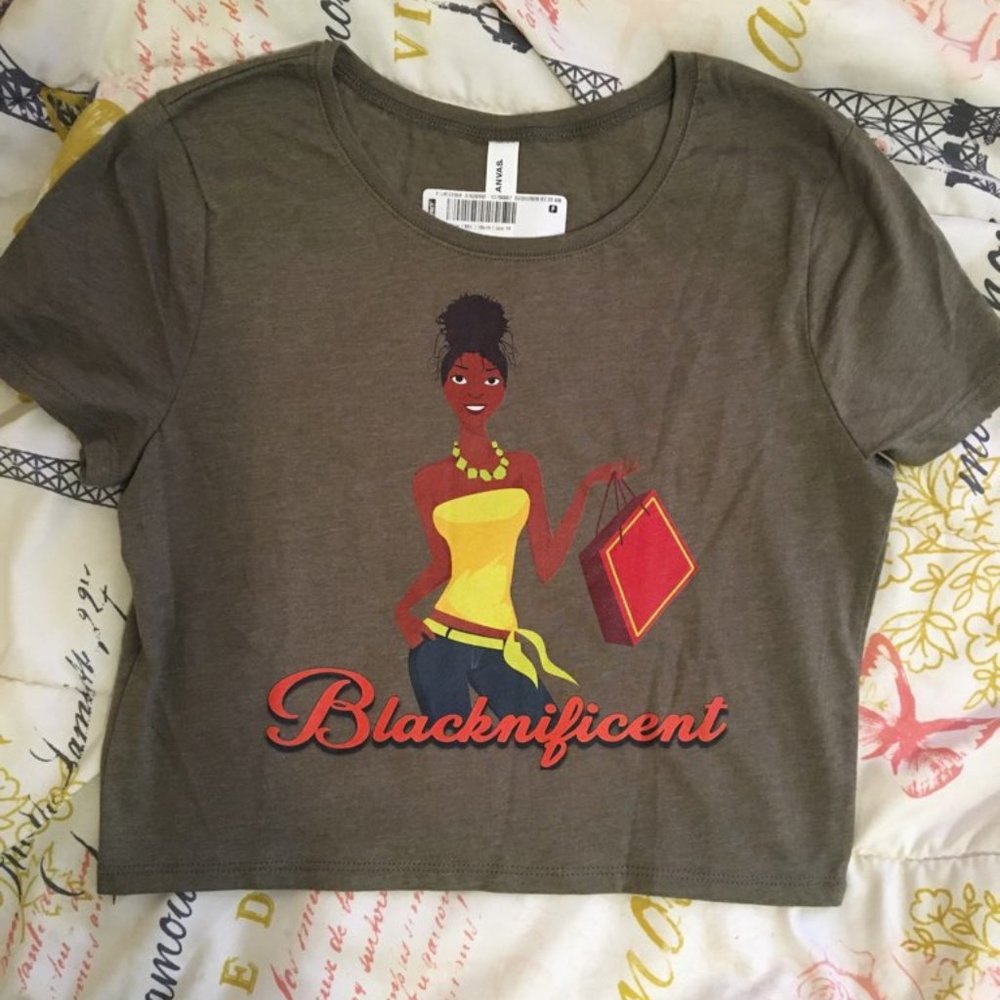 Women's crop top, Blacknificent women's crop top